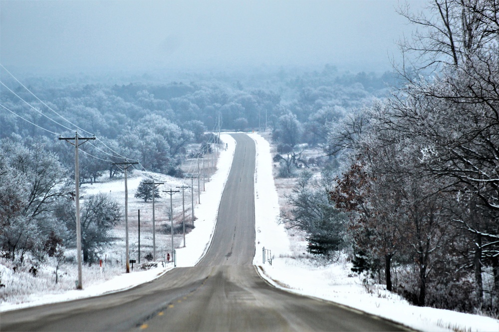 Rime ice forms at Fort McCoy in early January 2021
