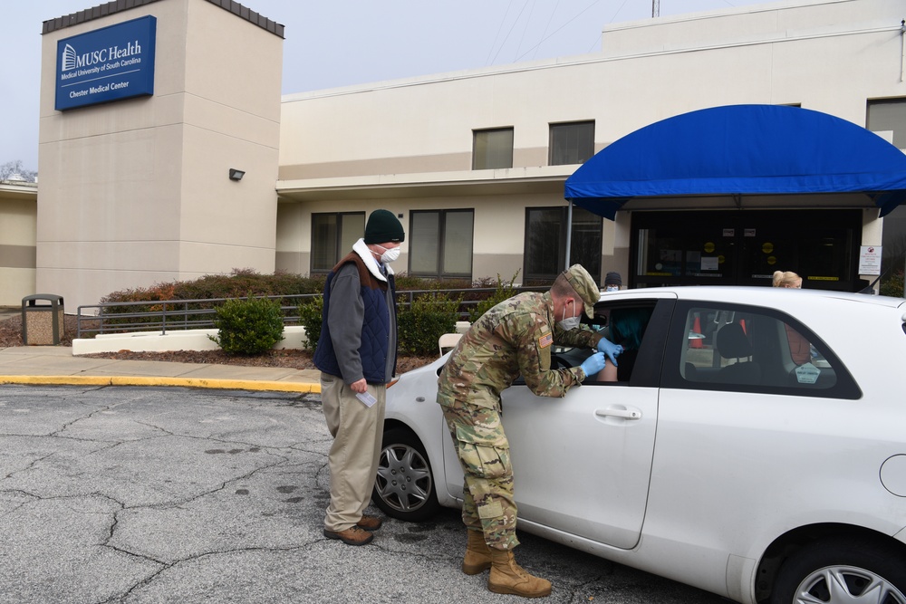 South Carolina National Guard partners with Chester Medical Center to administer COVID-19 vaccinations