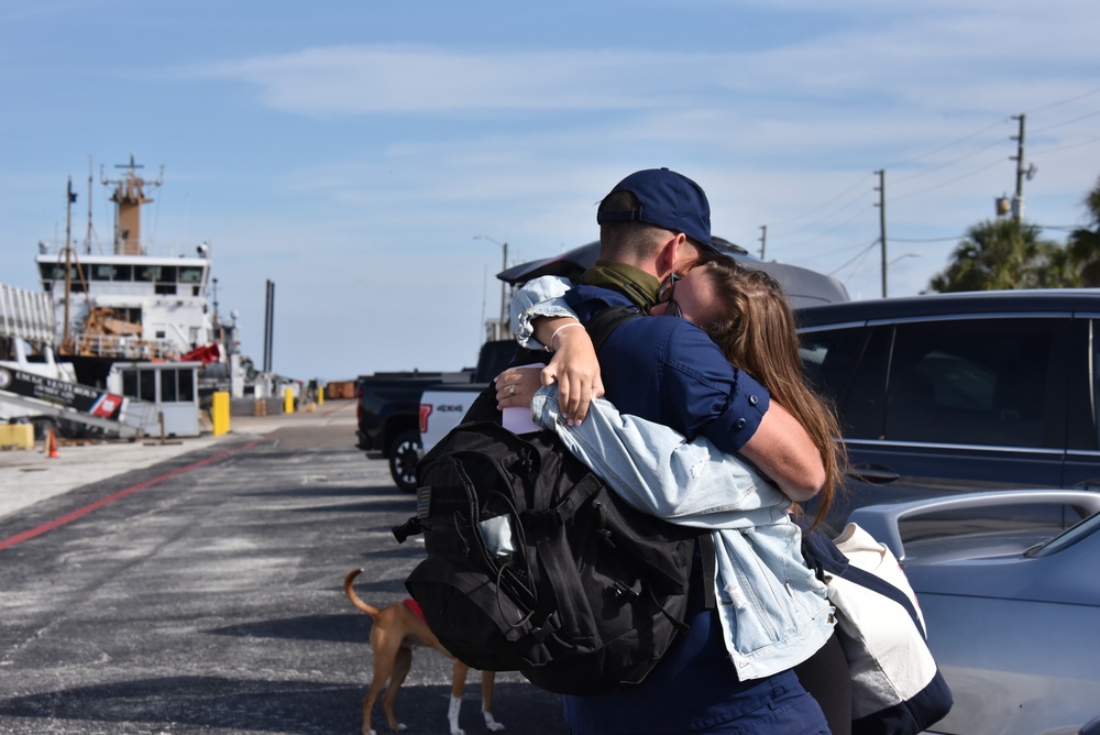 The crew of Coast Guard Cutter Resolute returned home to St. Petersburg, Florida January 14th, 2021 following a 42-day patrol in the Caribbean.