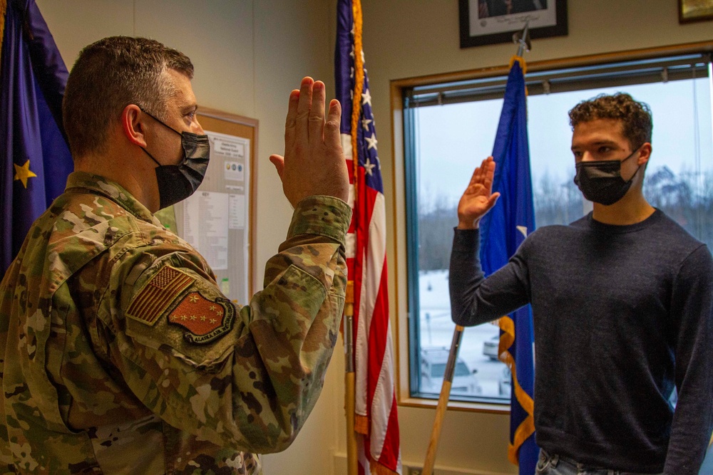 Alaska National Guard Adjutant General enlists son into 168th Wing