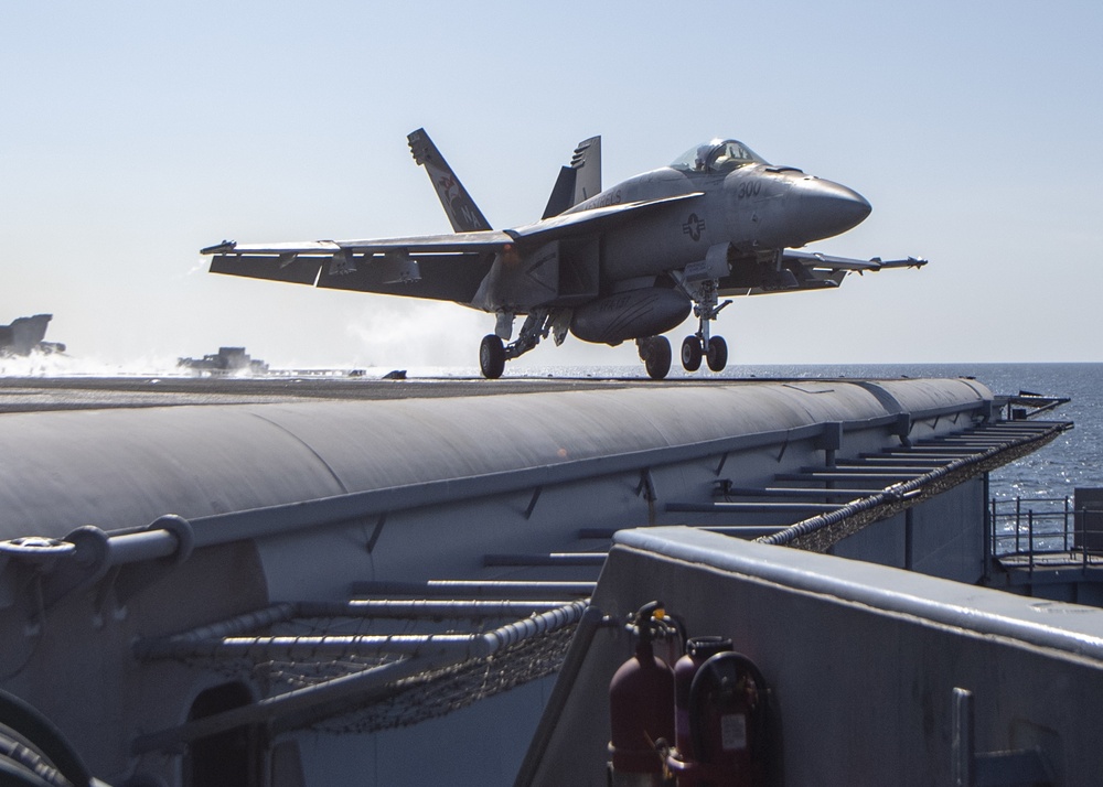 An F/A-18E Super Hornet Launches Off Flight Deck