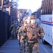 U.S. Soldiers with the New Jersey National Guard arrive for their guard shift near the Capitol building.