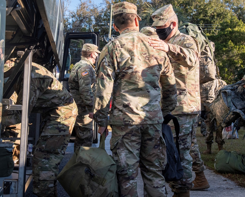 South Carolina National Guard Soldiers depart to support the 59th Presidential Inauguration