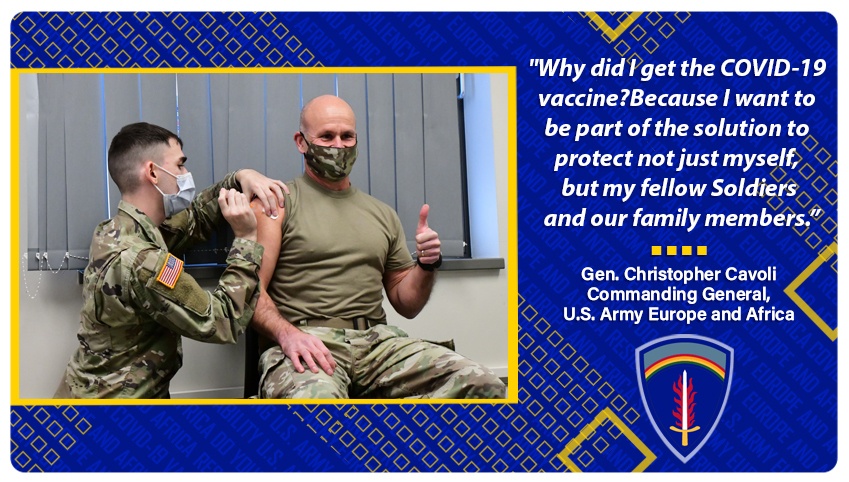 ‘I want to be part of the solution’: US Army Europe and Africa leaders demonstrate COVID-19 vaccination safety, necessity