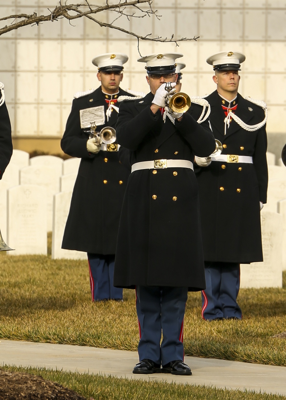 Marines conduct a Full Honors Funeral for Brigadier Gen. James R. Joy at Arlington National Cemetery