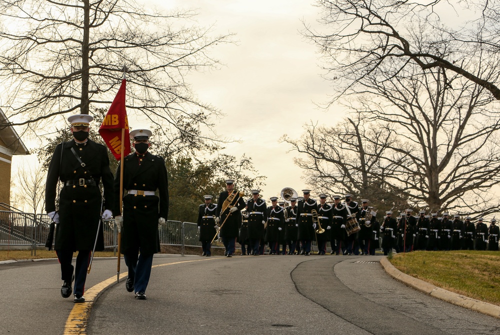 Marines conduct a Full Honors Funeral for Brigadier Gen. James R. Joy at Arlington National Cemetery