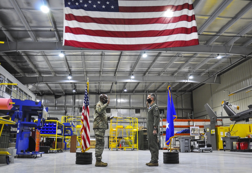 Lt. Col. Ethan &quot;Lefty&quot; Waitte takes his Oath of Reenlistment