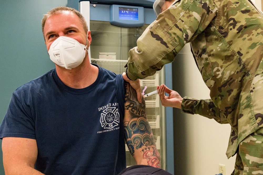 Dover AFB Airmen receive COVID-19 vaccinations