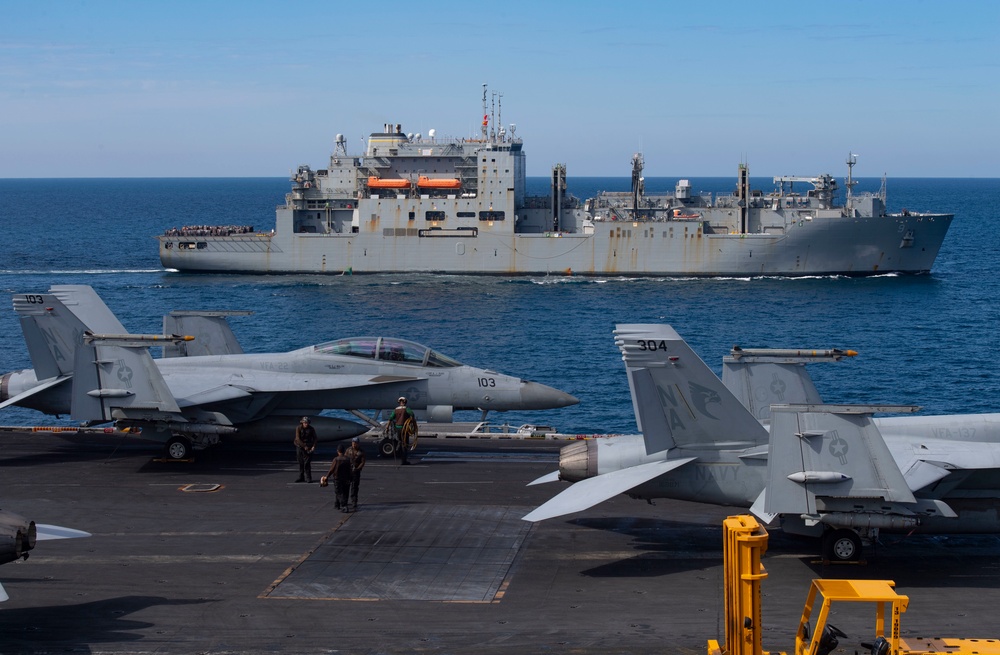 USS Nimitz Conducts Replenishment-At-Sea