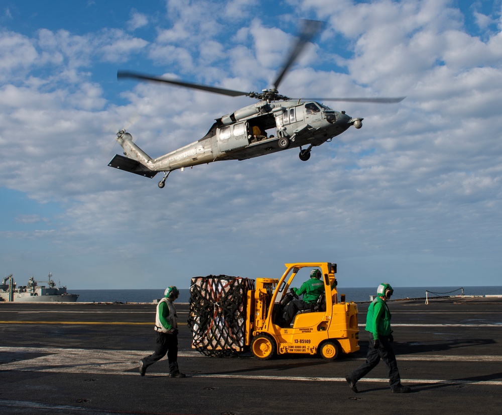 USS Nimitz Conducts Replenishment-At-Sea