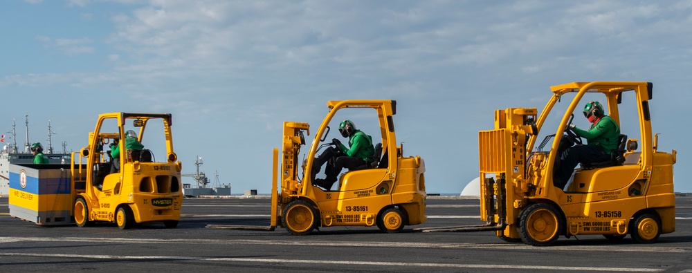 USS Nimitz Conducts Replenishment-At-Sea