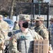 Soldiers with the Virginia National Guard arrive for their shift.