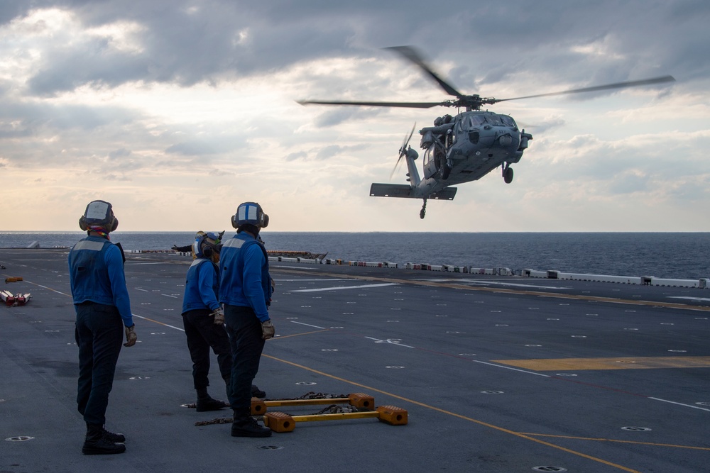 USS America (LHA 6) Conducts Flight Operations in the Philippine Sea