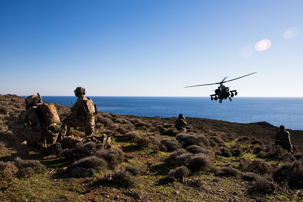 U.S. helicopters conduct unique training with Greek military