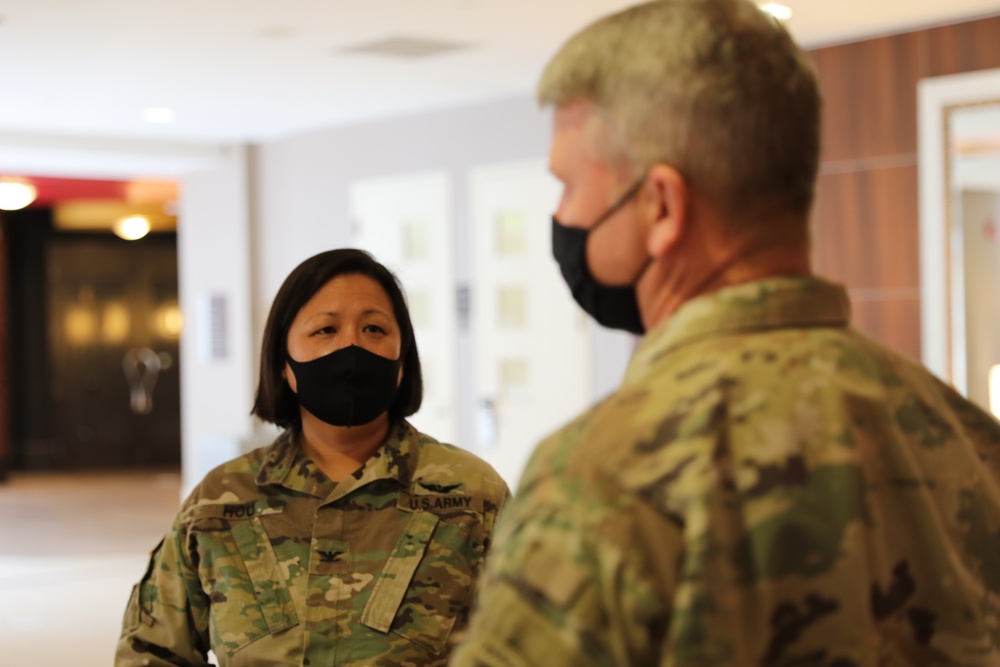 Col. Hou talks with Lt.Col. Boyd in Washington, D.C.