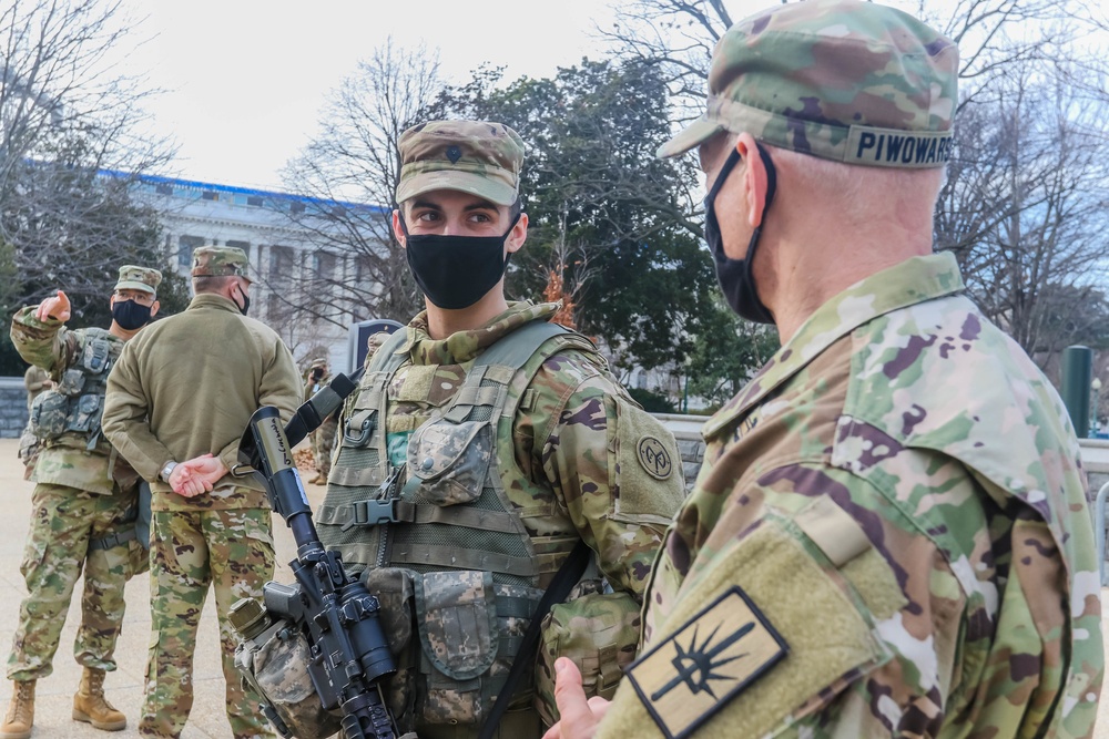 New York National Guard Command Sergeant Major David Piwowarski Speaks to Soldiers on Capitol Grounds