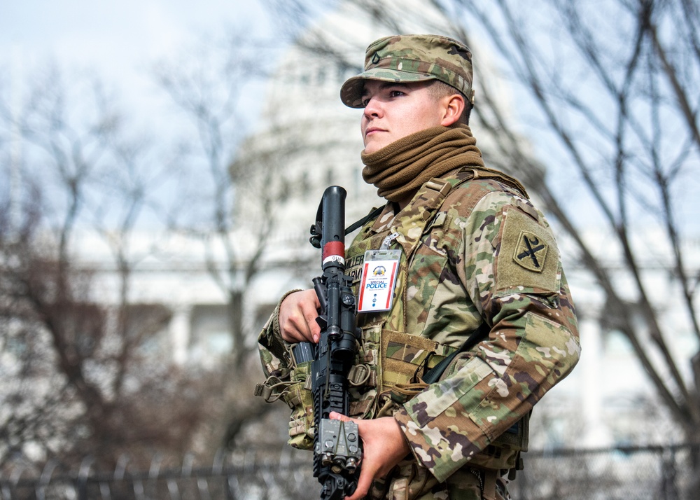 South Carolina National Guard Soldiers stand watch at U.S. Capitol