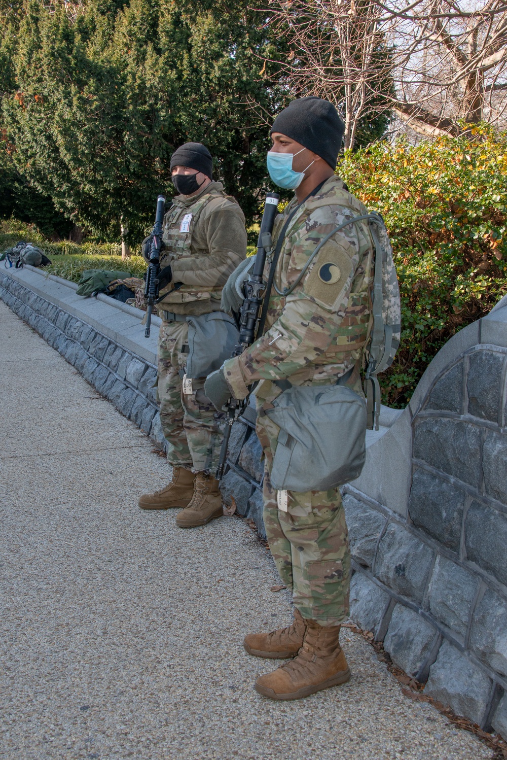 429th BSB Soldiers stand guard in Washington, D.C.