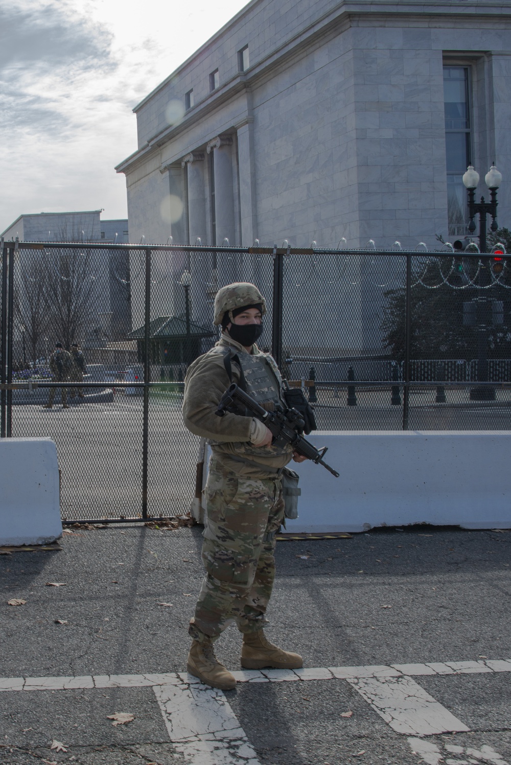 3647th Maintenance Soldiers stand guard in Washington, D.C.