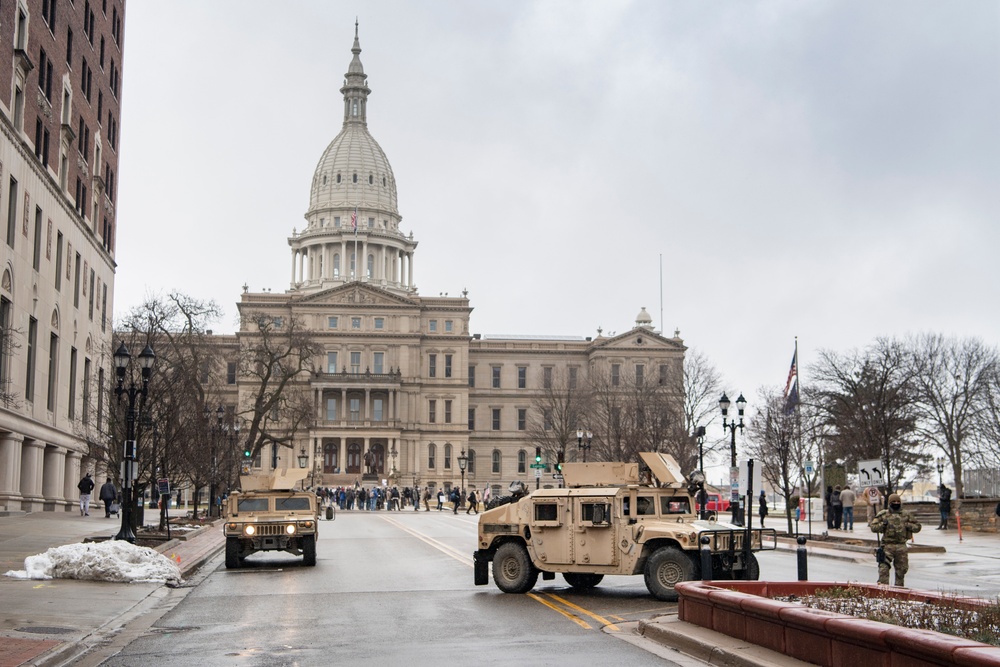 Governor Whitmer activates Michigan National Guard to ensure peace in Lansing.