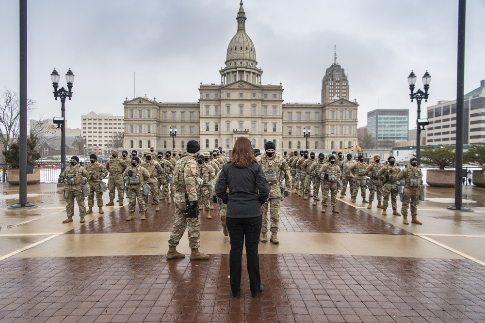 Governor Whitmer activates Michigan National Guard to ensure peace in Lansing.