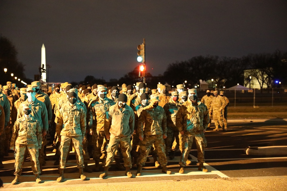 Nebraska and Pennsylvania National Guard Soldiers take the Special Police oath.