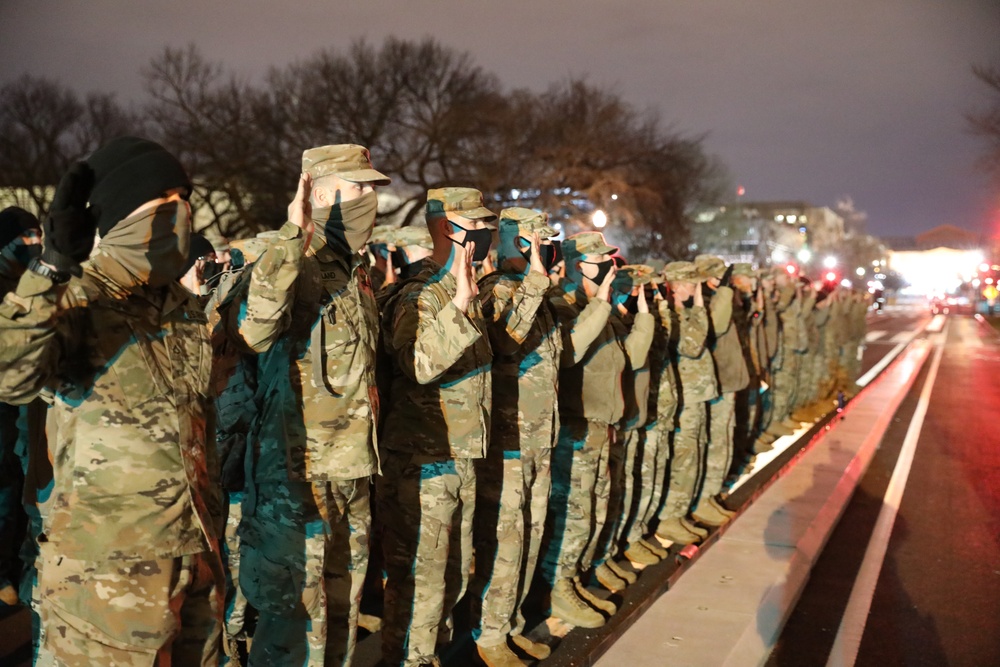 Nebraska and Pennsylvania National Guard Soldiers take the Special Police oath.