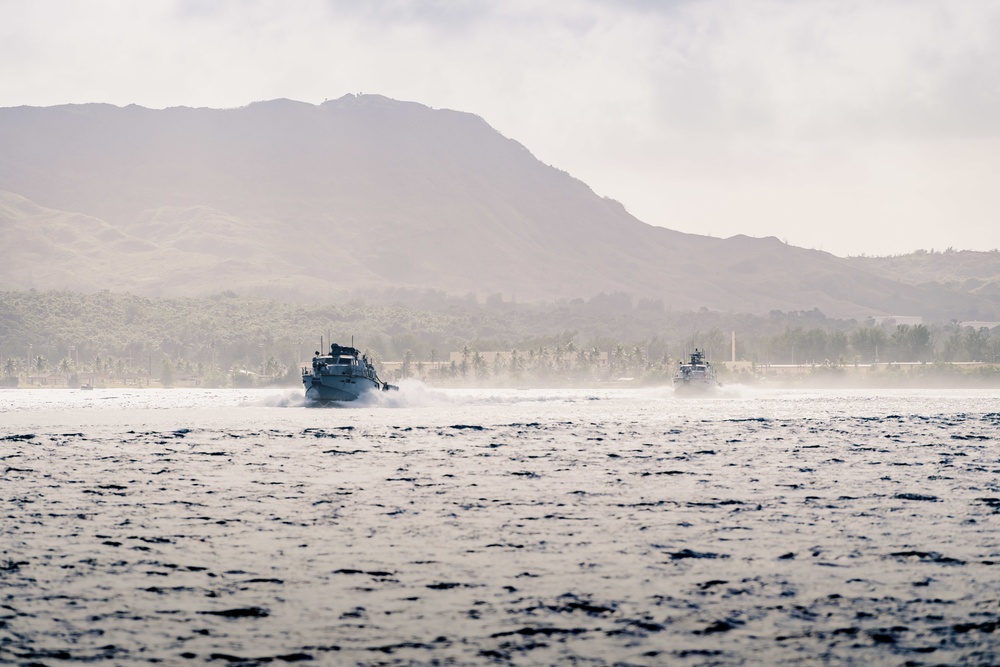 Navy Expeditionary Logistics Conduct Mark VI LO/LO Crane Operations with USNS Soderman