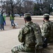 U.S. Army Pfc. Erick Salinas and Spc. Marcos Gonzalez take a lunch break at Lincoln Park in Washington, D.C., Jan. 18, 2021