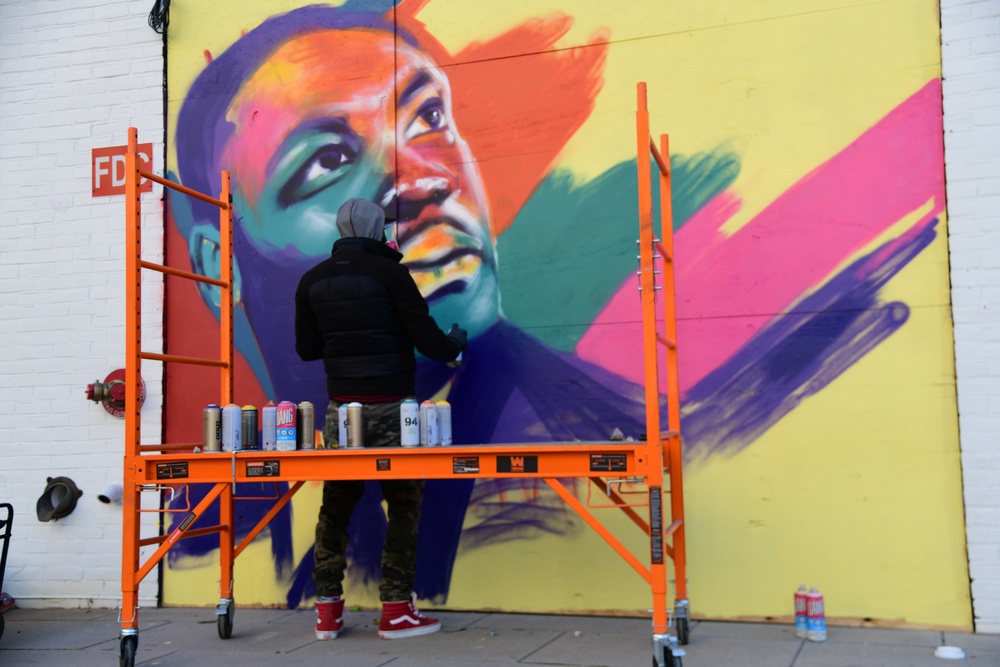 In honor of the Martin Luther King, Jr. Day of Service, the Paint Institute, partnered with the Mt. Vernon Triangle Community Improvement District, to activate a large-scale, public mural