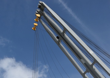 Navy Expeditionary Logistics Conduct Mark VI LO/LO Crane Operations with USNS Soderman