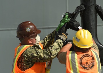 Navy Expeditionary Logistics Conduct Mark VI LO/LO Crane Operations with USNS Soderman