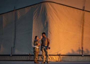 KC-10 provides fuel to E-3, F-15s