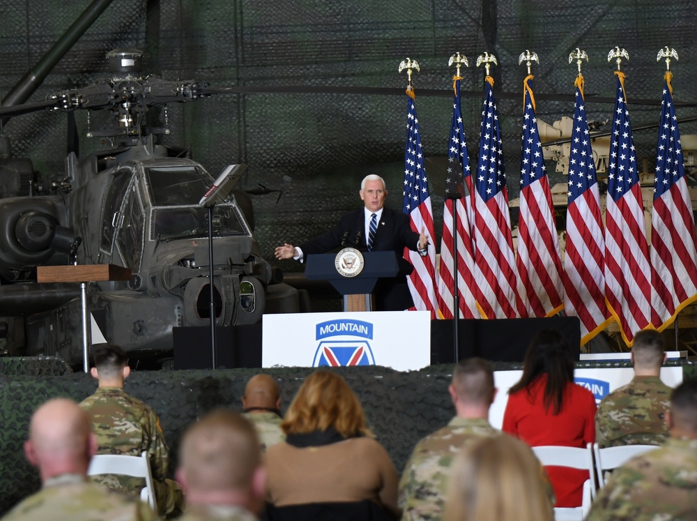 Vice president returns to Fort Drum with message of thanks to service members