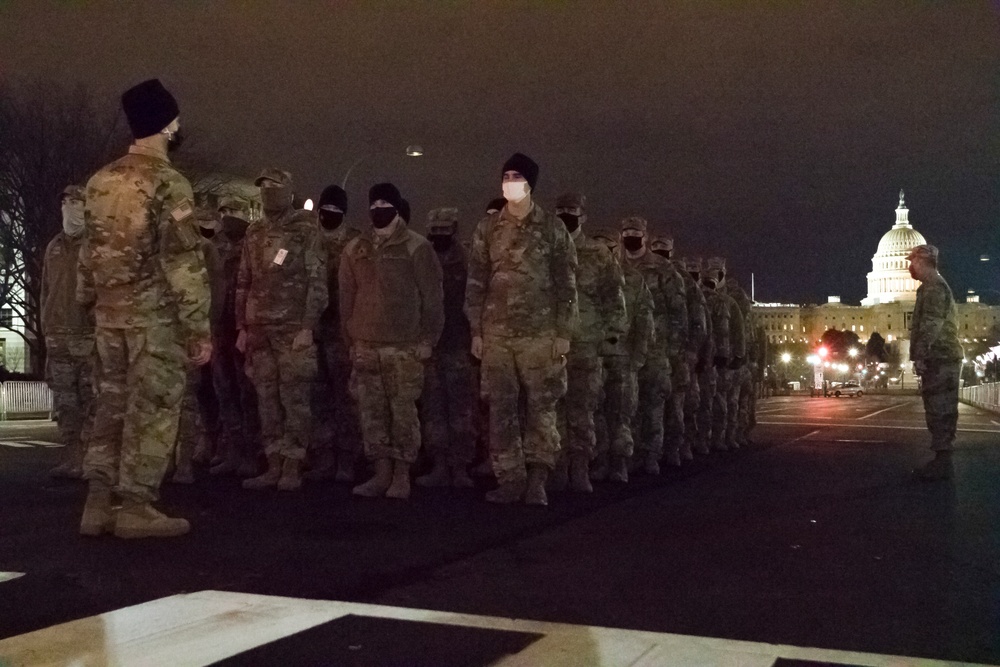 Nebraska Guardsmen March Down Pennsylvania Avenue