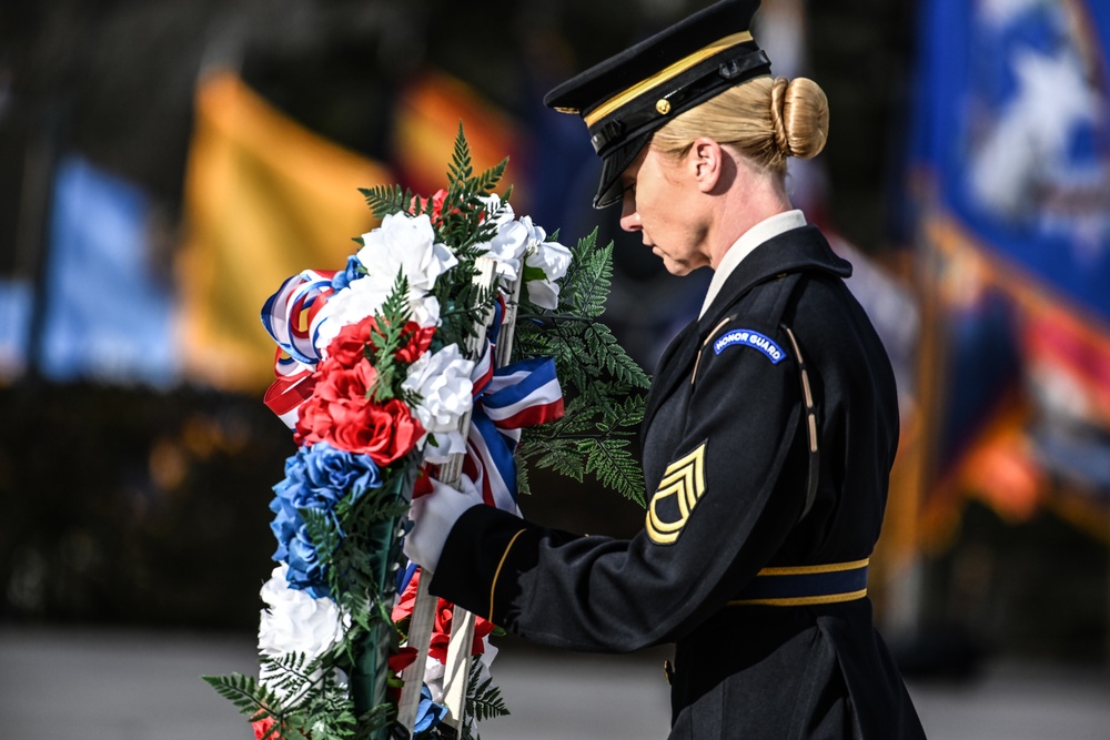 Wreath laying ceremony rehearsal