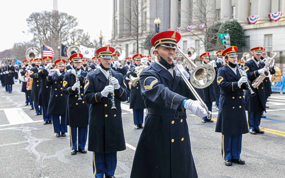 U.S. Army Band &quot;Pershings Own&quot; March during 59th Presidential Inauguration rehearsal