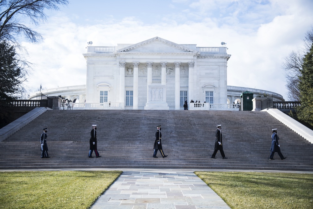 Wreath laying ceremony rehearsal