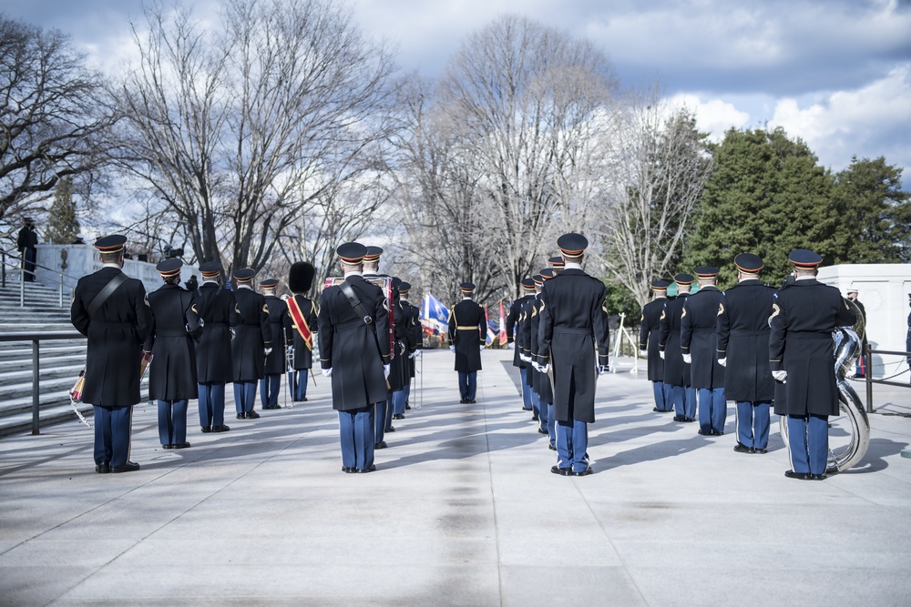 Wreath laying ceremony rehearsal