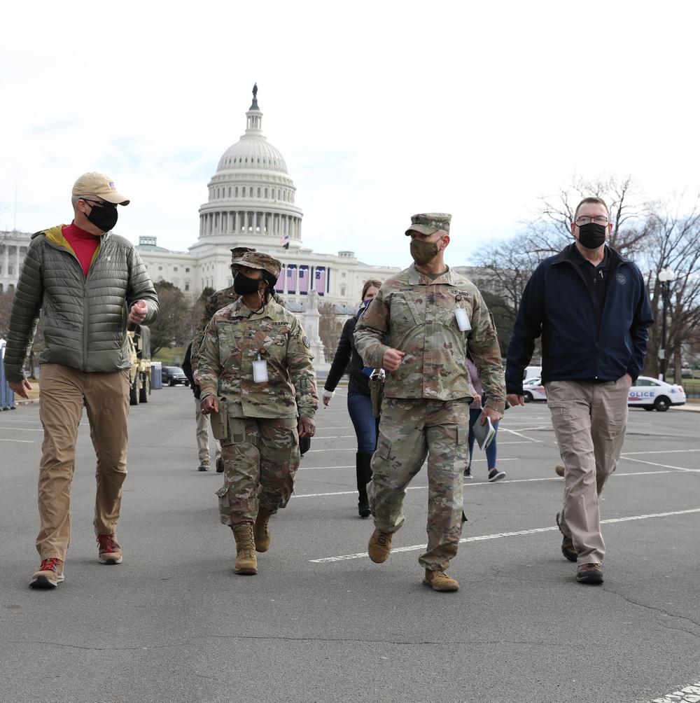 Cabinet Members Visit National Guard Personnel on Guard Duty at U.S. Capitol Complex