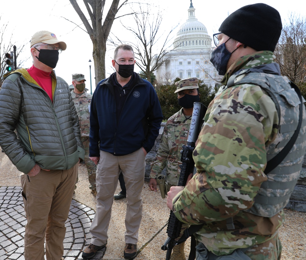 Cabinet Members Visit National Guard Personnel on Guard Duty at U.S. Capitol Complex