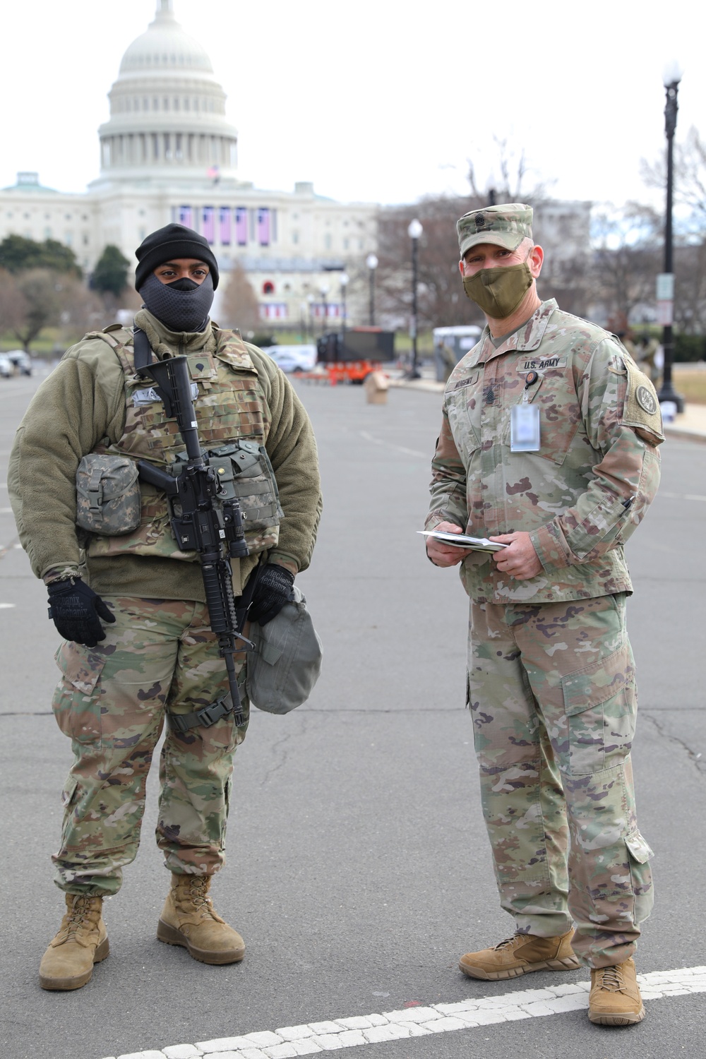 Cabinet Members Visit National Guard Personnel on Guard Duty at U.S. Capitol Complex