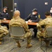 Hawaii National Guard Soldiers meet with Virginia State Police to finalize traffic security operations during the 59th Presidential Inauguration