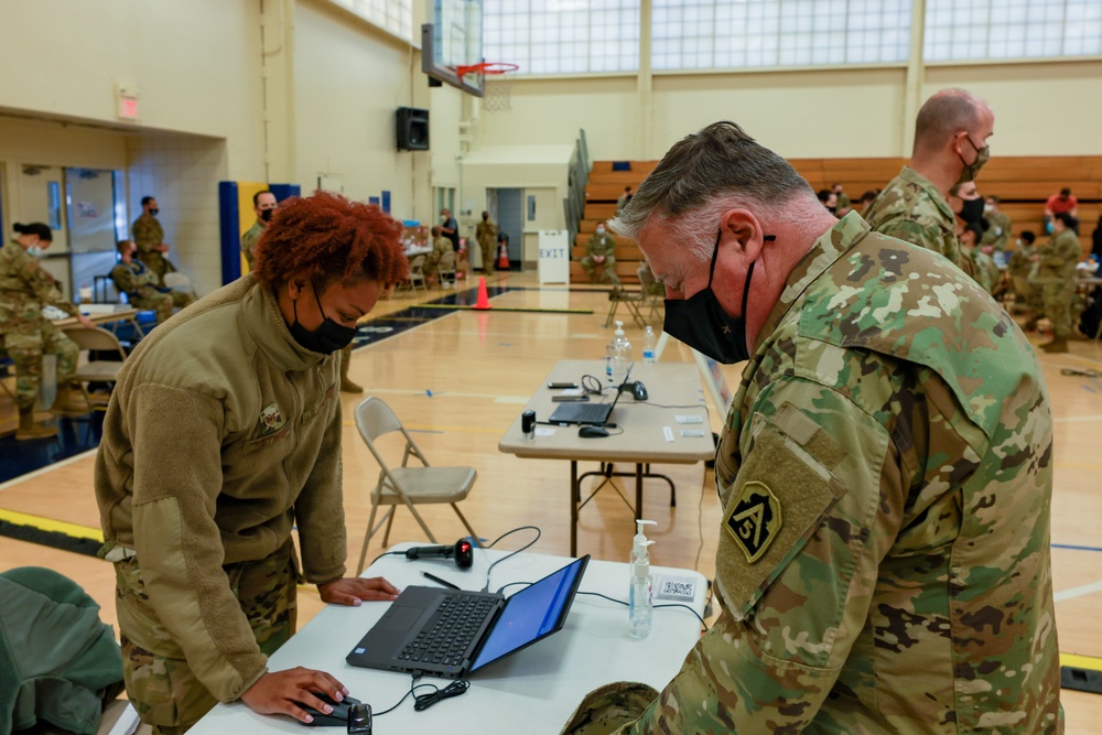 Maj. Gen. John King receives the COVID-19 Vaccine