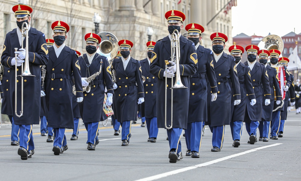 The U.S. Army Band march during rehearsal