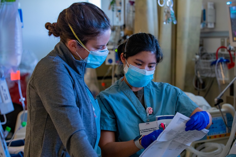 U.S. Air Force medical personnel work alongside Arrowhead Regional Medical Center providers