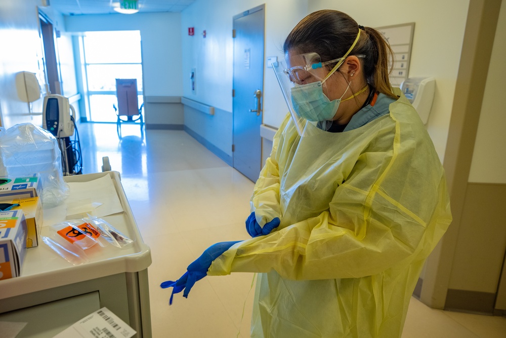 U.S. Air Force medical personnel work alongside Arrowhead Regional Medical Center providers