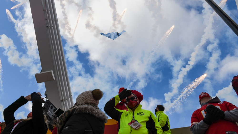 B-2 Spirit performs at 2021 AFC Divisional Playoffs