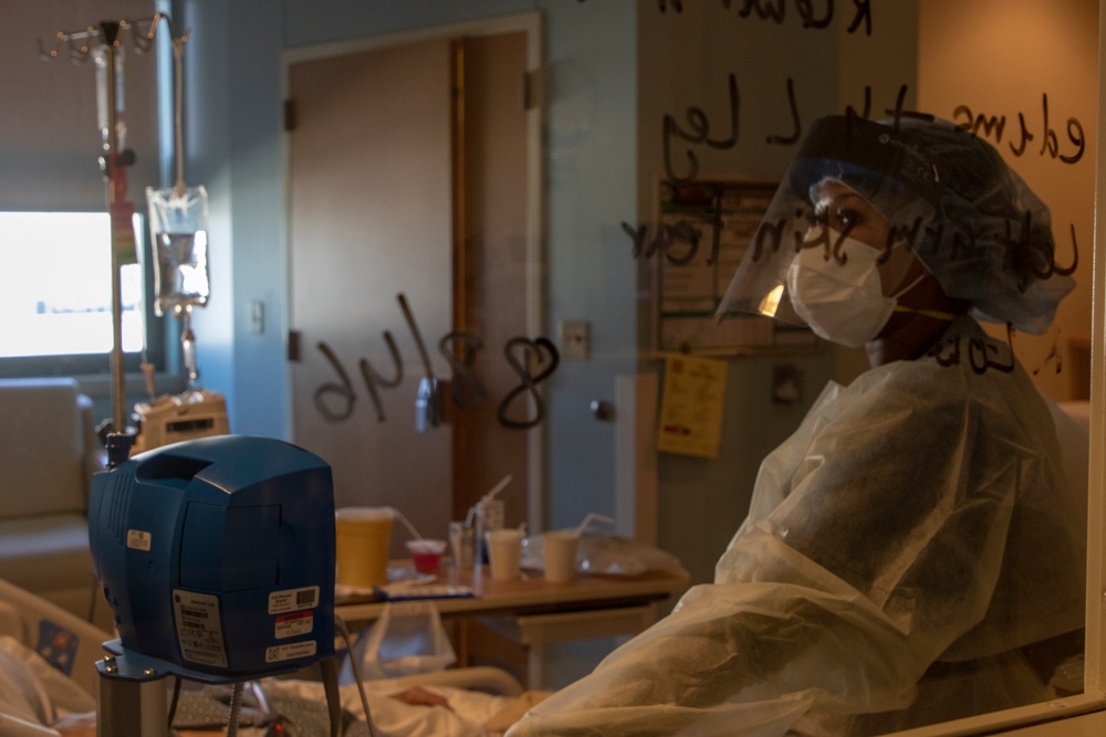 U.S. Air Force medical personnel work alongside Adventist Health Lodi Memorial hospital staff