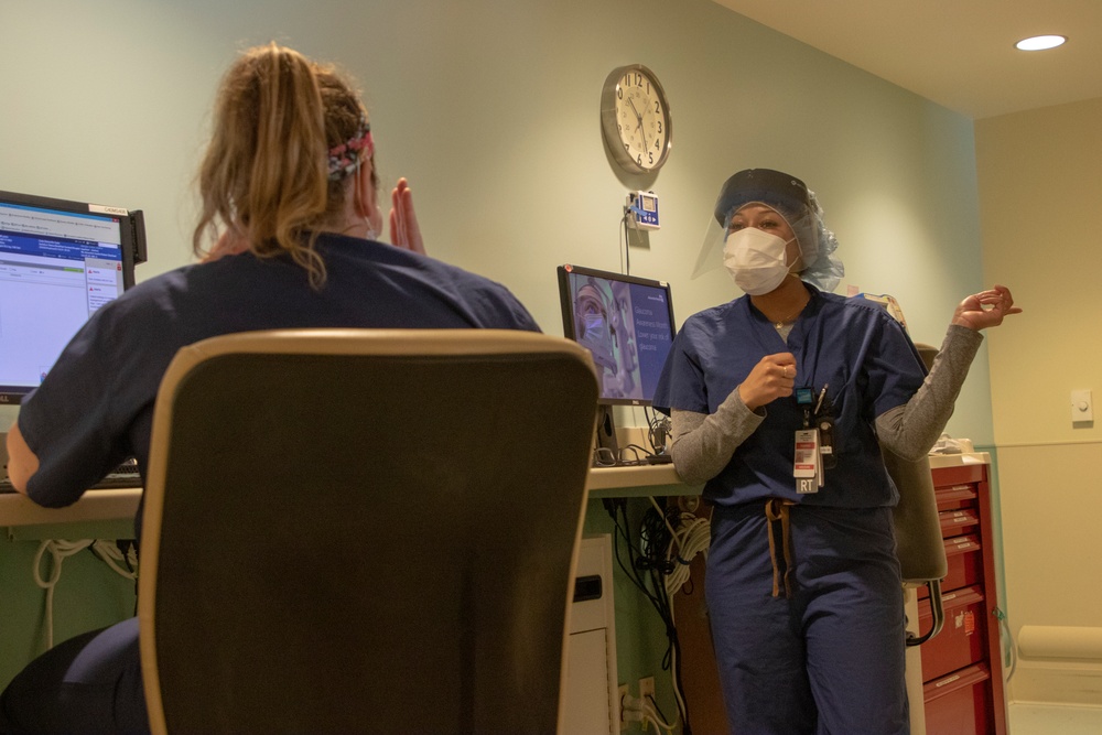 U.S. Air Force medical personnel work alongside Adventist Health Lodi Memorial hospital staff